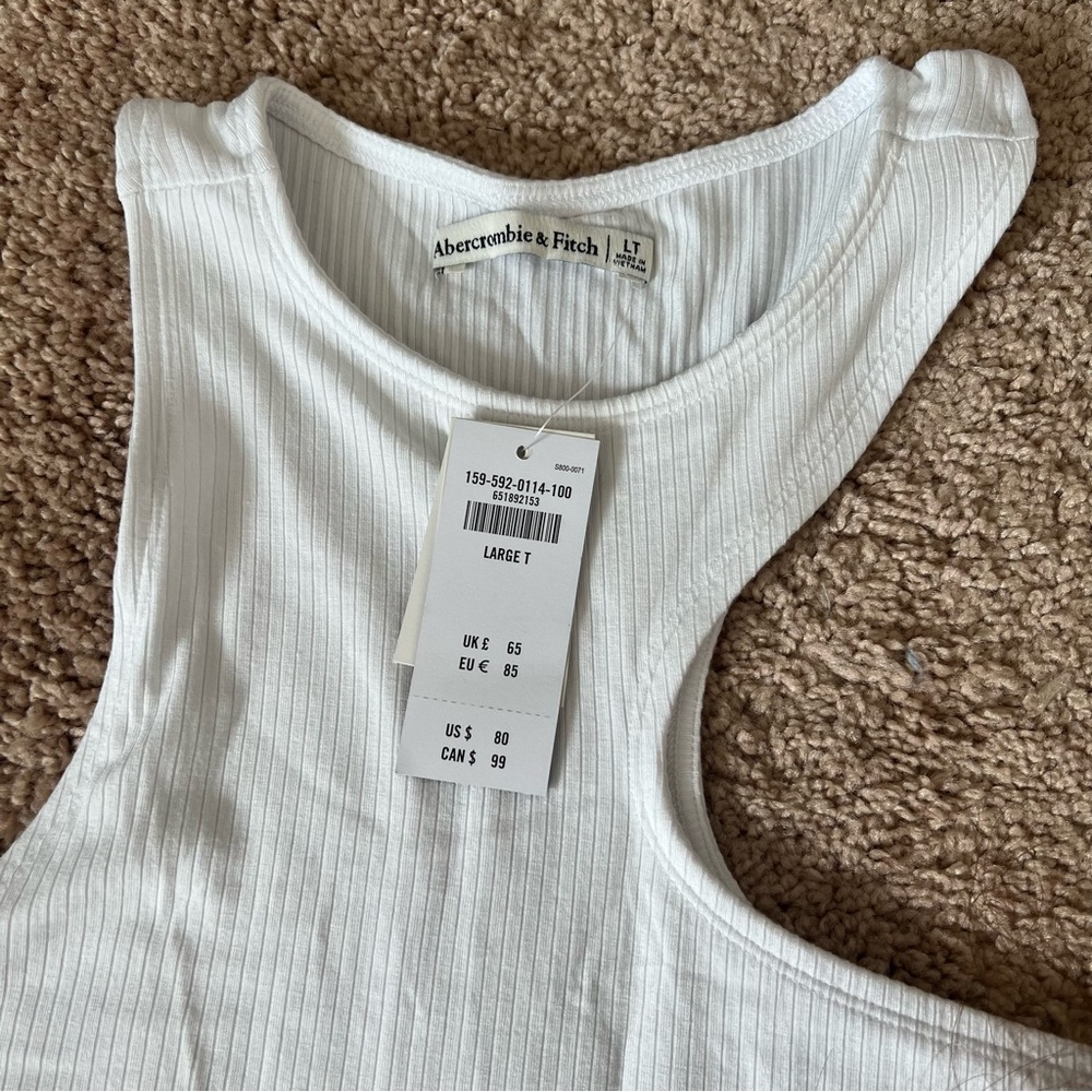 Abercrombie Cut-out Midi Dress | White | Size Large Tall | NWT - Picture 4 of 5